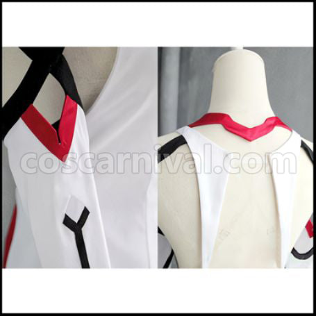 Guilty Crown Inori Yuzuriha White Battle Suit Cosplay Costume coscarnival - Side Profile