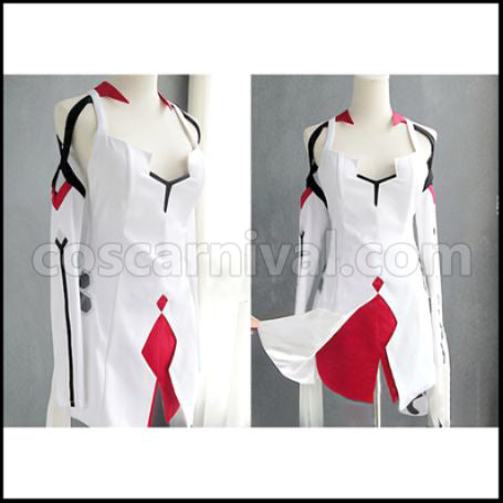 Guilty Crown Inori Yuzuriha White Battle Suit Cosplay Costume coscarnival - Detail Close-up
