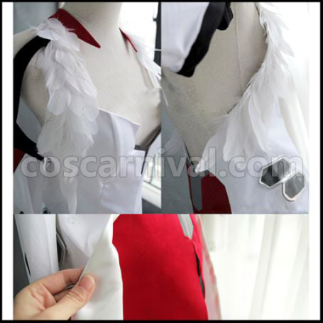 Guilty Crown Inori Yuzuriha White Battle Suit Cosplay Costume coscarnival - Hem Detail
