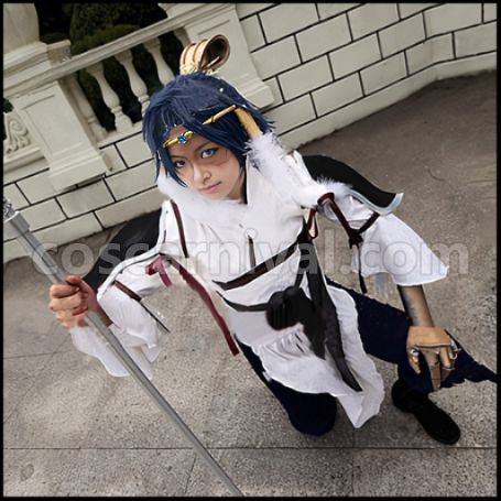 Magi Ren Hakuryuu Kou Empire Manga Version Cosplay Costume coscarnival - Side Profile