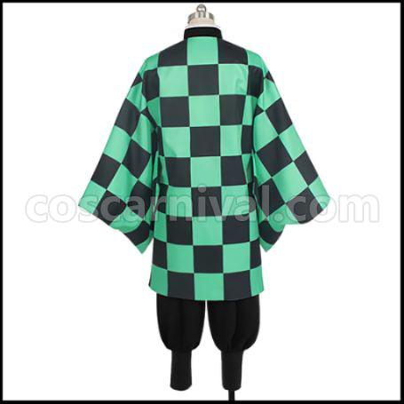 Demon Slayer: Kimetsu no Yaiba Manga Edition Tanjiro Kamado Cosplay Costume coscarnival - Detail Close-up