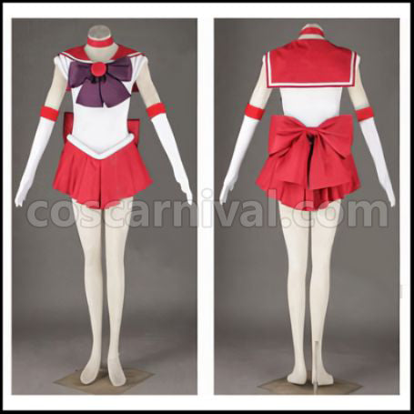 Sailor Moon Rei Hino Battle Outfit Cosplay Costume coscarnival - Front View