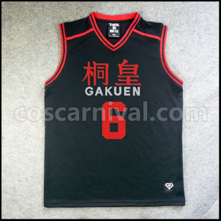 Kuroko's Basketball Kirisaki Daiichi High School Kosuke Wakamatsu No. 6 Uniform Cosplay Costume coscarnival - Front View