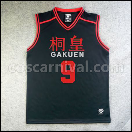 Kuroko's Basketball Kirisaki Daiichi High School Ryo Sakurai No. 9 Uniform Cosplay Costume coscarnival - Front View