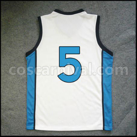 Kuroko's Basketball Kaijo High School Yoshitaka Moriyama No. 5 Cosplay Costume coscarnival - Back View