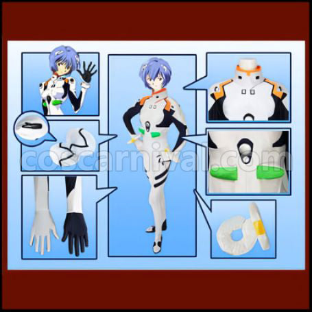 Neon Genesis Evangelion Rei Ayanami Cosplay Costume coscarnival - Side Profile