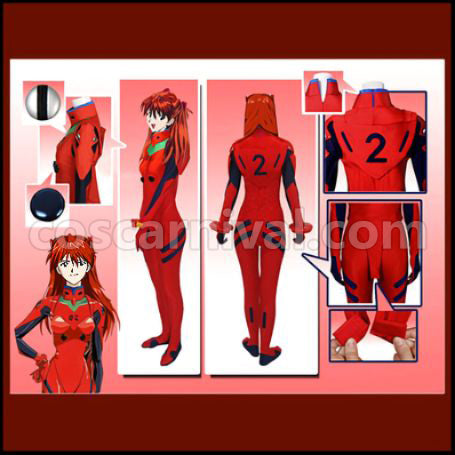 Neon Genesis Evangelion Asuka Langley Soryu Cosplay Costume coscarnival - Back View