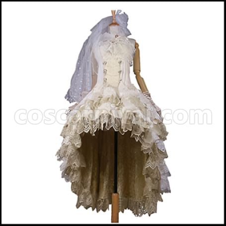 Love Live! UR June Party Wedding Dress Edition After Awakening Honoka Kosaka Cosplay Costume coscarnival - Front View