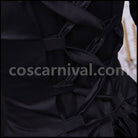 Lolita Ladies Classic Black Long Sleeve Lace-up Ribbon Frill Dress Gothic Lolita coscarnival - Side Profile