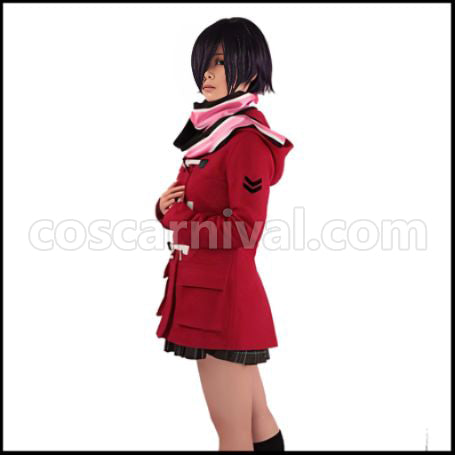 Tokyo Ghoul Touka Kirishima Casual Red Clothes Cosplay Costume Coscarnival - Back View