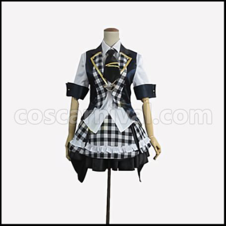 AKB0048 Succession Member 9th Generation Oshima Yuko/Yuko Black and White Checker Pattern Cosplay Costume coscarnival - Front View