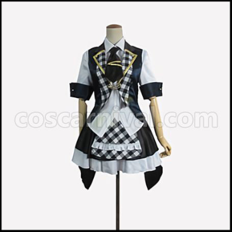 AKB0048 Succession Member 3rd Generation Watanabe Mayu/Mayuyu Black and White Checker Pattern Cosplay Costume coscarnival - Front View