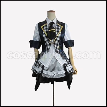 AKB0048 Succession Member 5th Generation Takahashi Minami/Takamina Black and White Checker Pattern Cosplay Costume coscarnival - Front View
