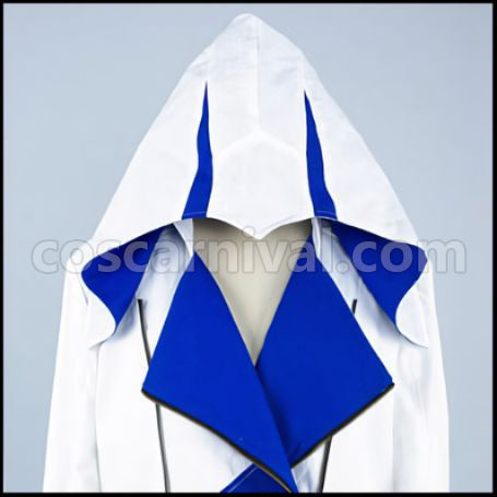 Assassin's Creed III Connor/Ratonhnhak¨¦:ton White and Blue Jacket Cosplay Costume Coscarnival - Back View