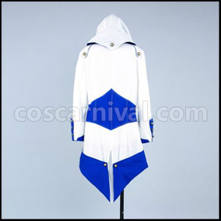 Assassin's Creed III Connor/Ratonhnhak¨¦:ton White and Blue Jacket Cosplay Costume Coscarnival - Detail Close-up