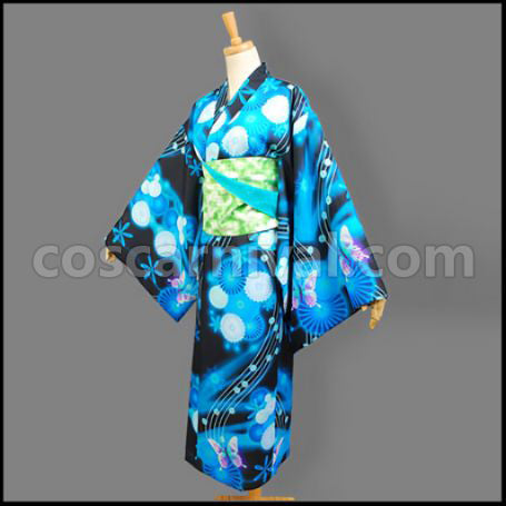 VOCALOID Vocaloid Project DIVA-f Hatsune Miku Kimono Cosplay Costume coscarnival - Side Profile