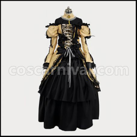 VOCALOID2 Kagamine Rin Evil Daughter Court Dress Cosplay Costume coscarnival - Front View