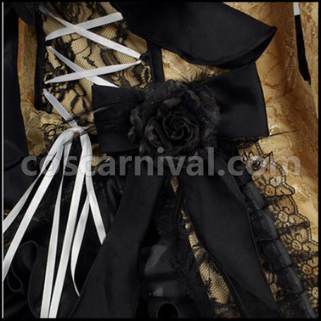 VOCALOID2 Kagamine Rin Evil Daughter Court Dress Cosplay Costume coscarnival - Cuff Style