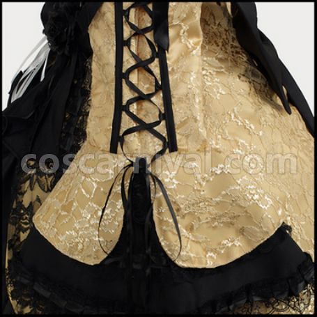 VOCALOID2 Kagamine Rin Evil Daughter Court Dress Cosplay Costume coscarnival - Hem Detail