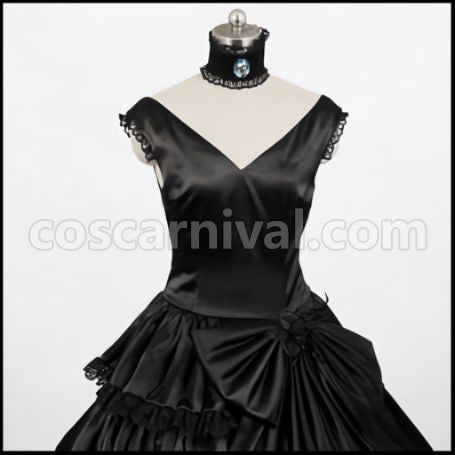 VOCALOID Hatsune Miku Secret Honey ~ Black Oath Cosplay Costume coscarnival - Hem Detail