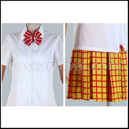 Yowamushi Pedal Sohoku High School Cycling Club Girls' Summer Uniform White Cosplay Costume coscarnival - Side Profile