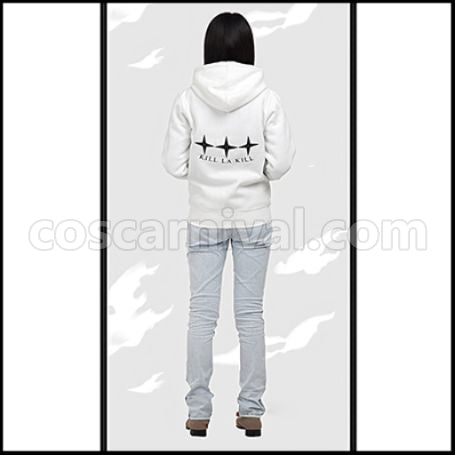 Kill la Kill Three-Star Goku Uniform White and Navy Blue Two Color Options Cosplay Costume coscarnival - Back View