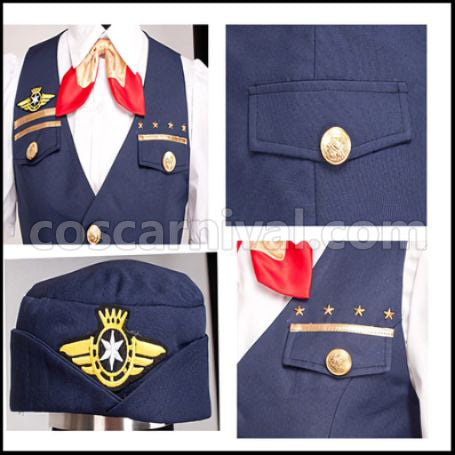 Uta no Prince-sama Shining Airlines Nanami Haruka Cosplay Costume Ver2 coscarnival - Detail Close-up