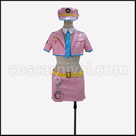 Super Sonico Sonico Future Police Sexy Uniform Cosplay Costume coscarnival - Front View