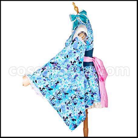 Love Live! SR Yukata Edition Awakening After Eri Ayase Cosplay Costume coscarnival - Back View