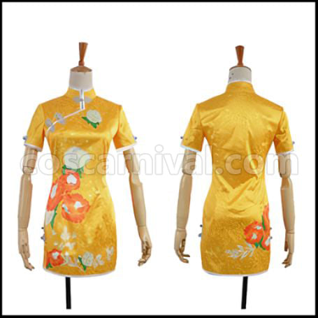 Love Live! SR August China Dress Edition Rin Hoshizora Cosplay Costume coscarnival - Front View