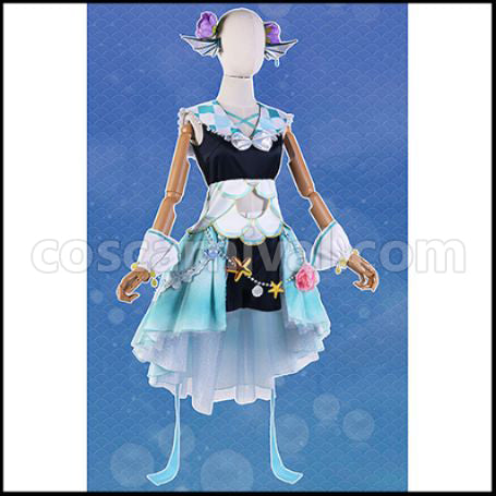 [Nijisanji Costume] Nijisanji VTuber Finana Ryugu Cosplay Costume coscarnival - Back View