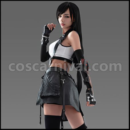 FF7R REMAKE FINAL FANTASY Tifa Lockhart Cosplay Costume coscarnival - Back View