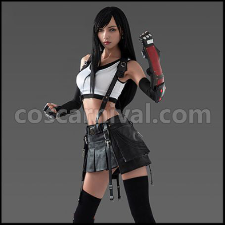FF7R REMAKE FINAL FANTASY Tifa Lockhart Cosplay Costume coscarnival - Side Profile