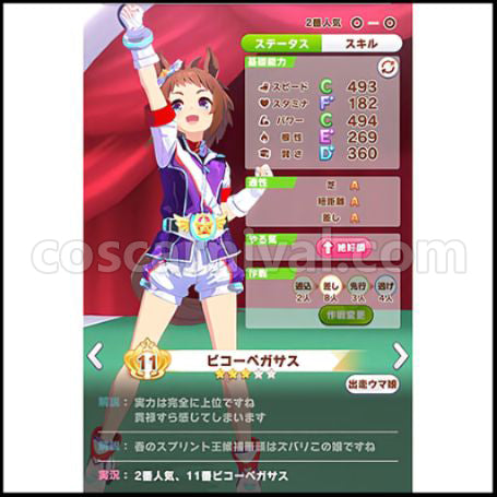 Uma Musume Pretty Derby Biko Pegasus Cosplay Costume coscarnival - Front View