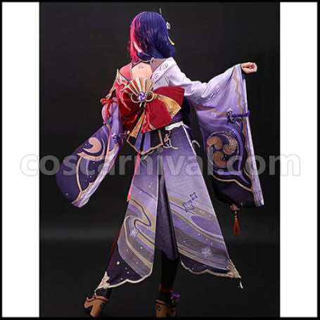 Genshin Impact Raiden Shogun Cosplay Costume coscarnival - Back View