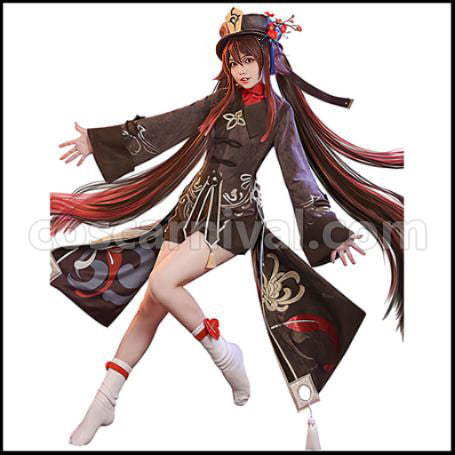 Genshin Impact Hu Tao Cosplay Costume coscarnival - Front View