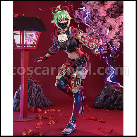 Genshin Impact Kuki Shinobu Cosplay Costume coscarnival - Front View