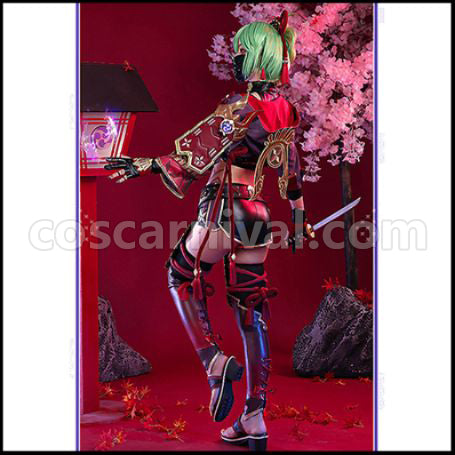 Genshin Impact Kuki Shinobu Cosplay Costume coscarnival - Back View