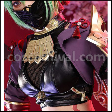 Genshin Impact Kuki Shinobu Cosplay Costume coscarnival - Side Profile