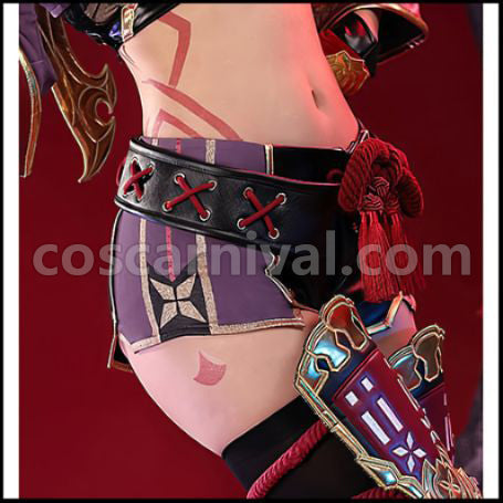 Genshin Impact Kuki Shinobu Cosplay Costume coscarnival - Detail Close-up