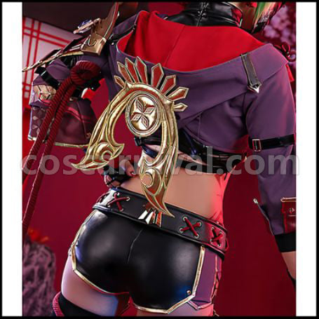 Genshin Impact Kuki Shinobu Cosplay Costume coscarnival - Collar Design