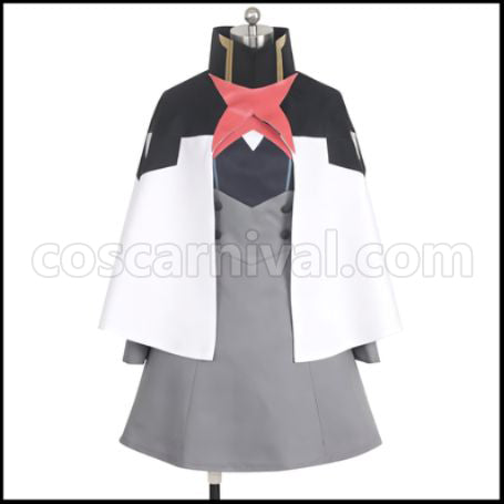 DARLING in the FRANXX CODE:015 Ichigo Cosplay Costume with Cape coscarnival - Front View