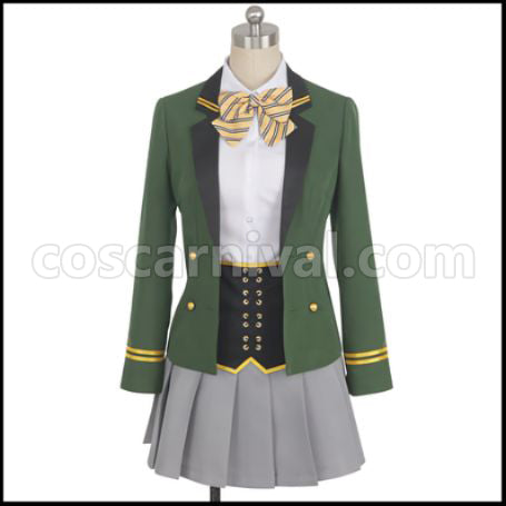 On Air! Tomoe Miwa Gem Hill Academy 1st Grade Uniform Cosplay Costume coscarnival - Front View