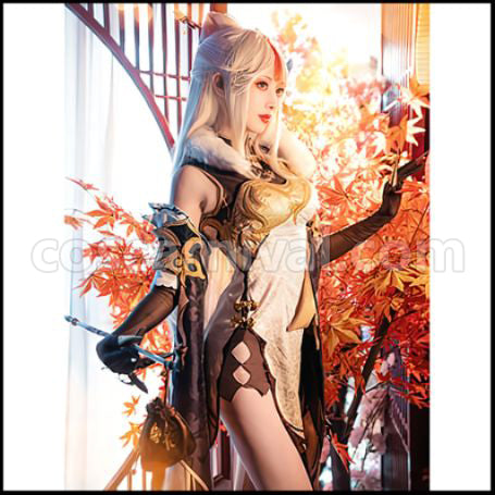 Genshin Impact Ningguang Cosplay Costume coscarnival - Back View