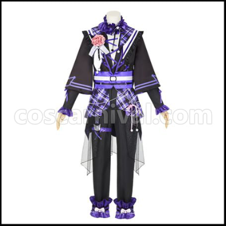 Ensemble Stars! Rei Sakuma Sanrio Kuromi Cosplay Costume coscarnival - Front View