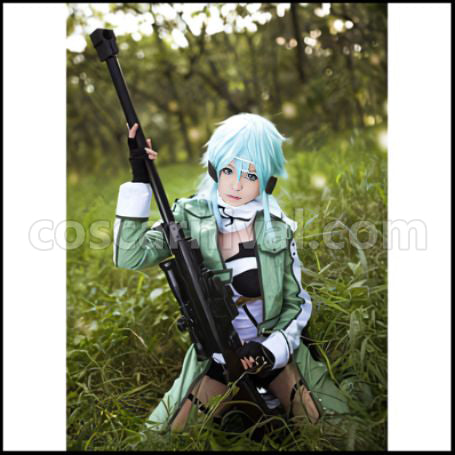 Sword Art Online II Phantom Bullet Asada Shino / Sinon GGO Appearance Cosplay Costume coscarnival - Back View