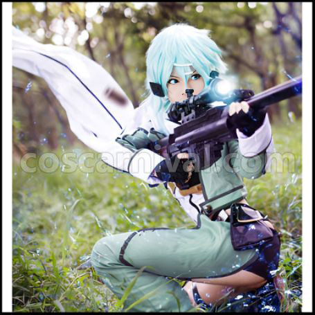 Sword Art Online II Phantom Bullet Asada Shino / Sinon GGO Appearance Cosplay Costume coscarnival - Side Profile