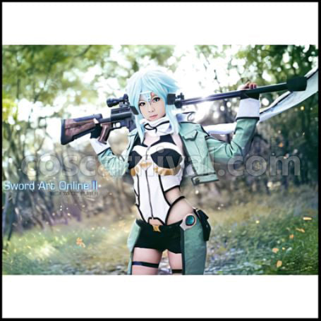 Sword Art Online II Phantom Bullet Asada Shino / Sinon GGO Appearance Cosplay Costume coscarnival - Detail Close-up