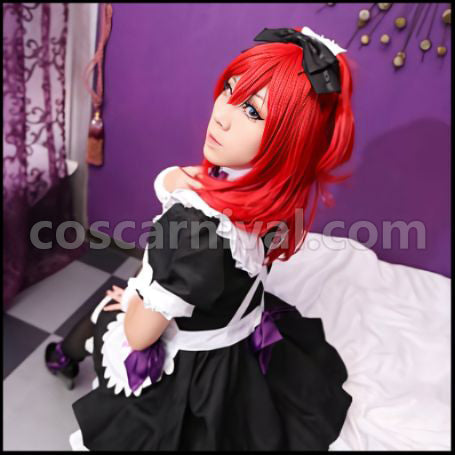 Love Live! Maid Mogu Mogu Love in Approach! Maki Nishikino Cosplay Costume coscarnival - Side Profile