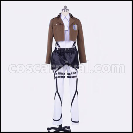 Attack on Titan Survey Corps Squad Leader Levi Cosplay Costume coscarnival - Front View